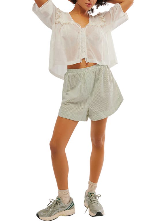Free People Luna Ruffle Semisheer Cotton Blend Top In Optic White