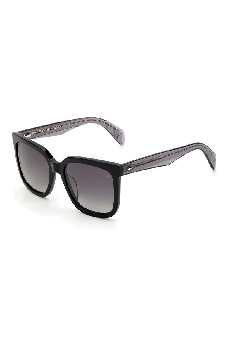 56mm Square Sunglasses, Alternate, color, BLACK2