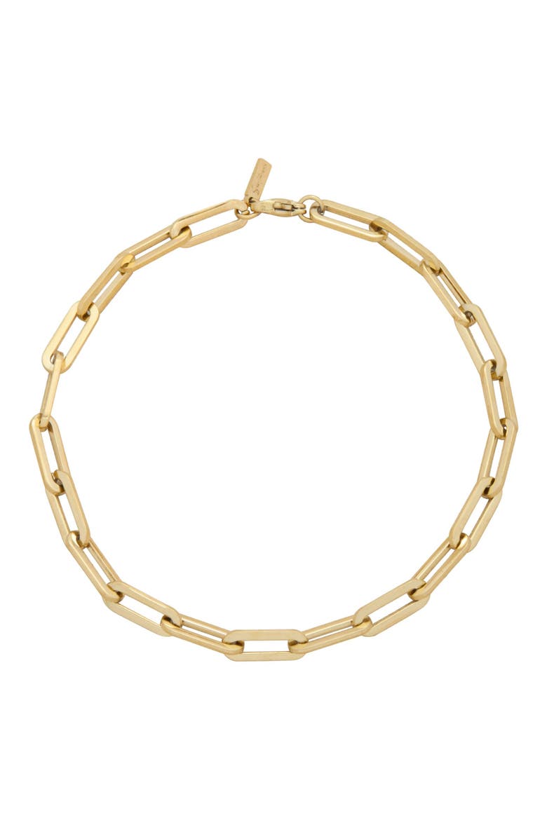 Paper Clip Chain Anklet, Main, color, GOLD
