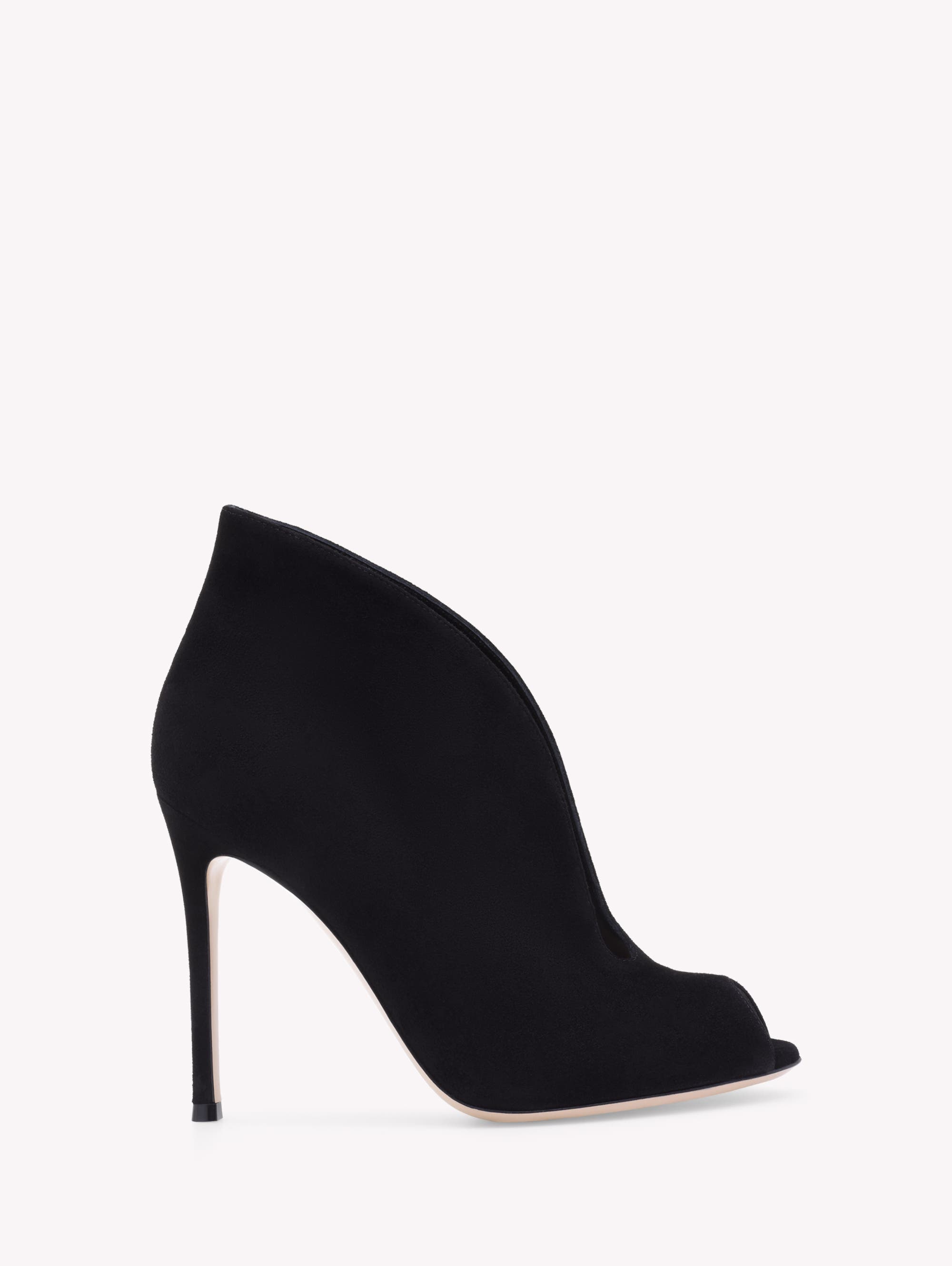 Gianvito Rossi Vamp Bootie, Main, color, Black Suede