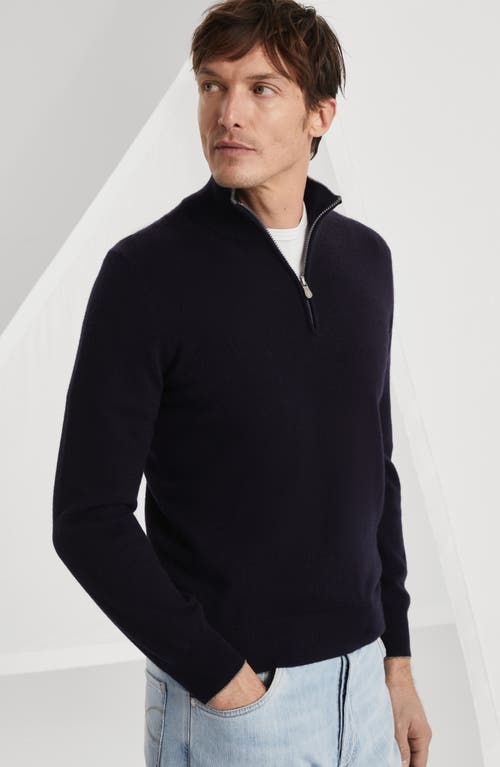 Brunello Cucinelli Long-sleeve Cashmere Jumper In Navy Blue