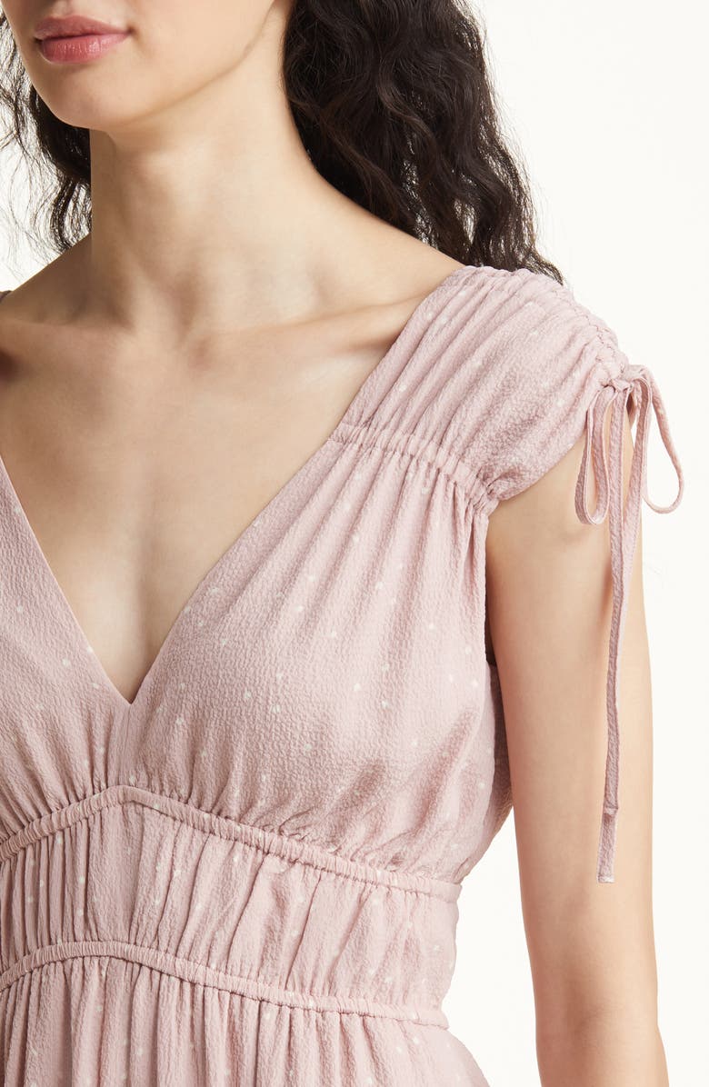 Madewell Ruched Crepe Midi Dress, Alternate, color, 
