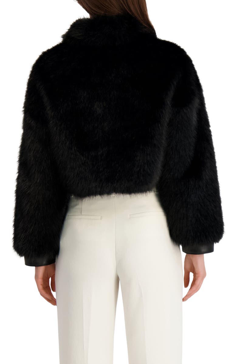 Lyla Grant Fur-Free Fox (Faux Fur) Zip Bolero, Alternate, color, Black/Black