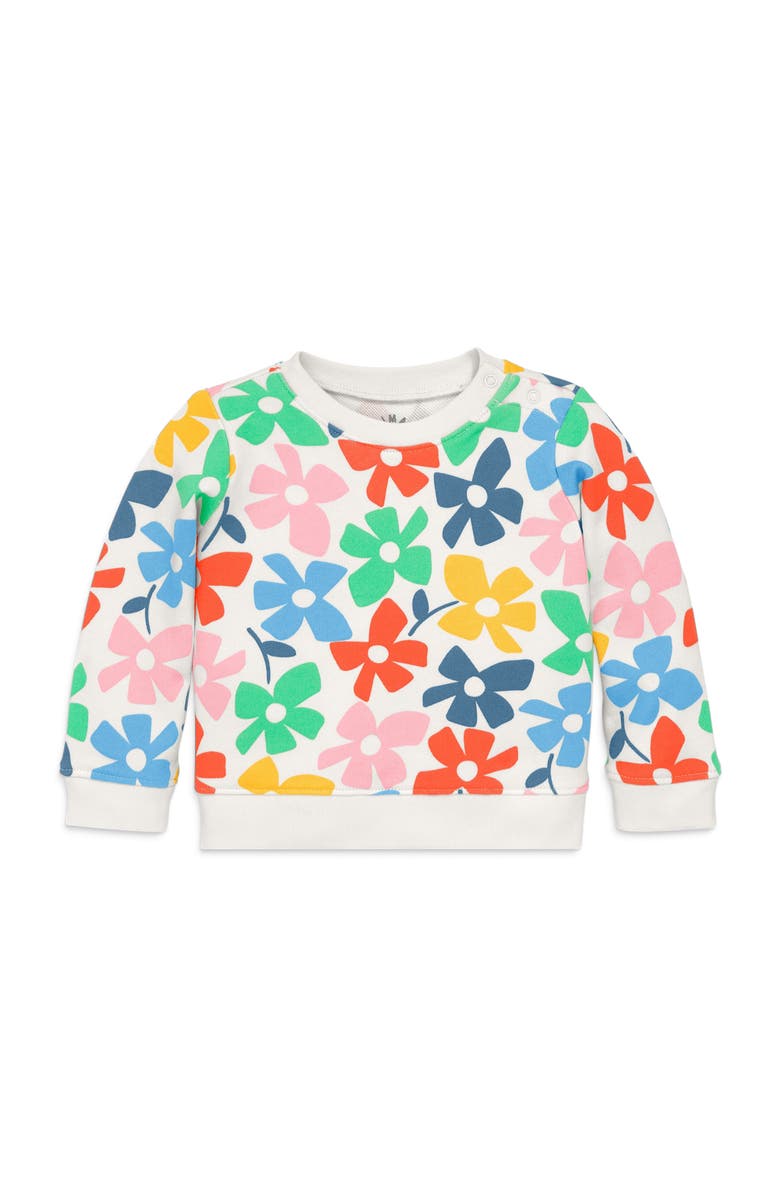 Primary Baby Sweatshirt, Alternate, color, Ivory Rainbow Spring Blooms