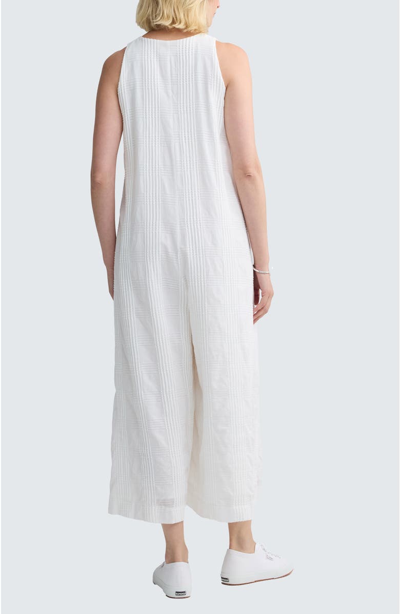LUUKAA Isola Check-embroidered Jumpsuit, Alternate, color, Ecru