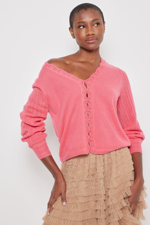 Lisa Todd Lacey Lover Cashmere Cardigan In Watermelon In Watermelon