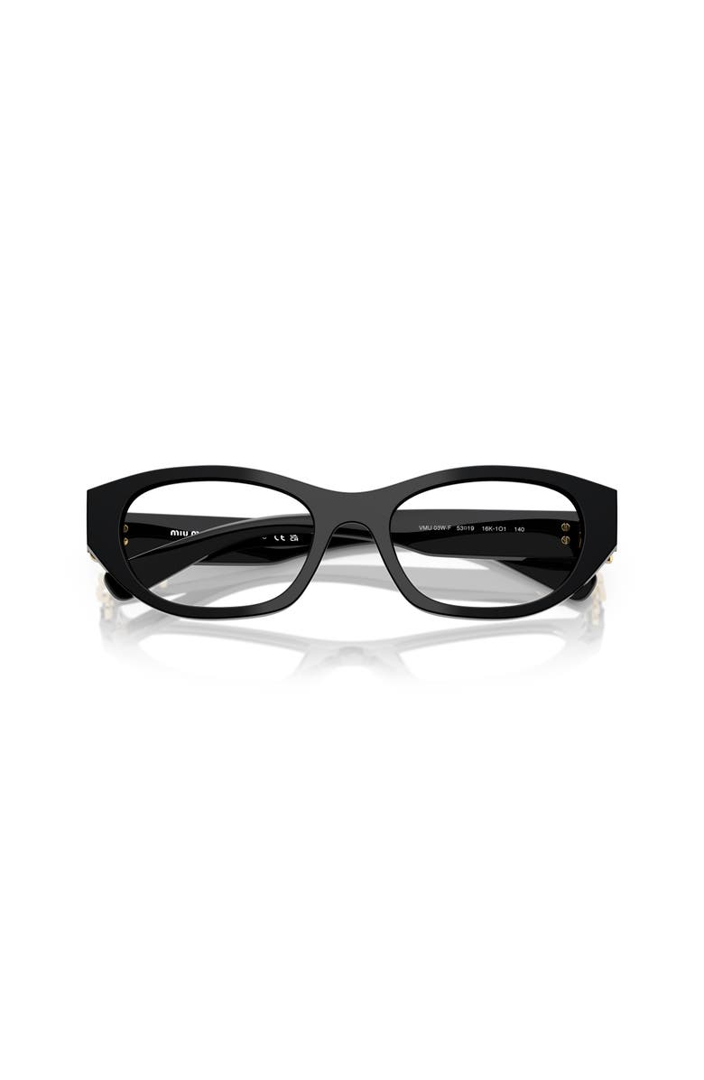 Miu Miu 53mm Irregular optical glasses, Alternate, color, Black