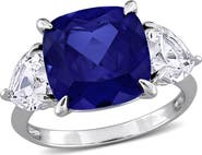Julianna B. Lab-Created Sapphire 3-Stone Ring Sterling Silver