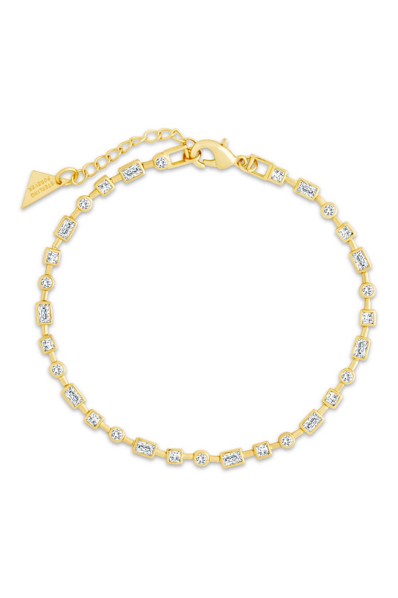 Camden Staggered Cubic Zirconia Tennis Bracelet, Main, color, GOLD