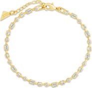 Sterling Forever Camden Staggered Cubic Zirconia Tennis Bracelet