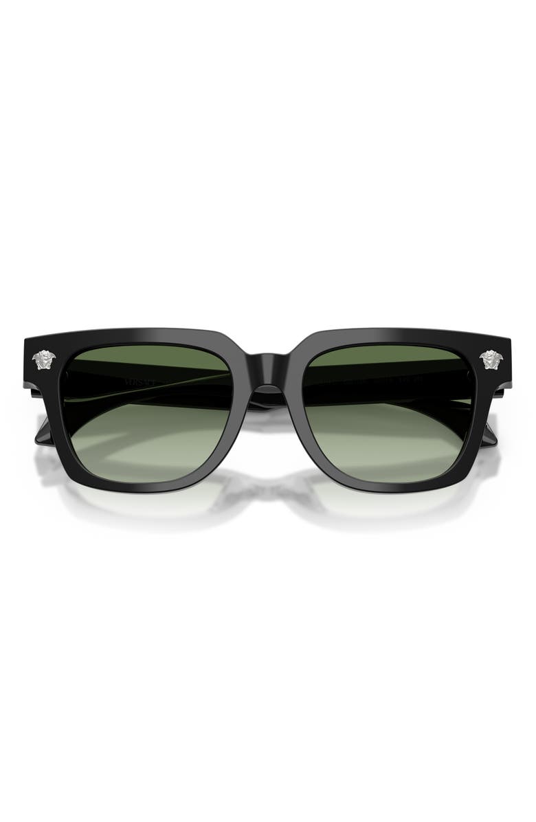 Versace 52mm Square Sunglasses, Alternate, color, Black / Green Gradient
