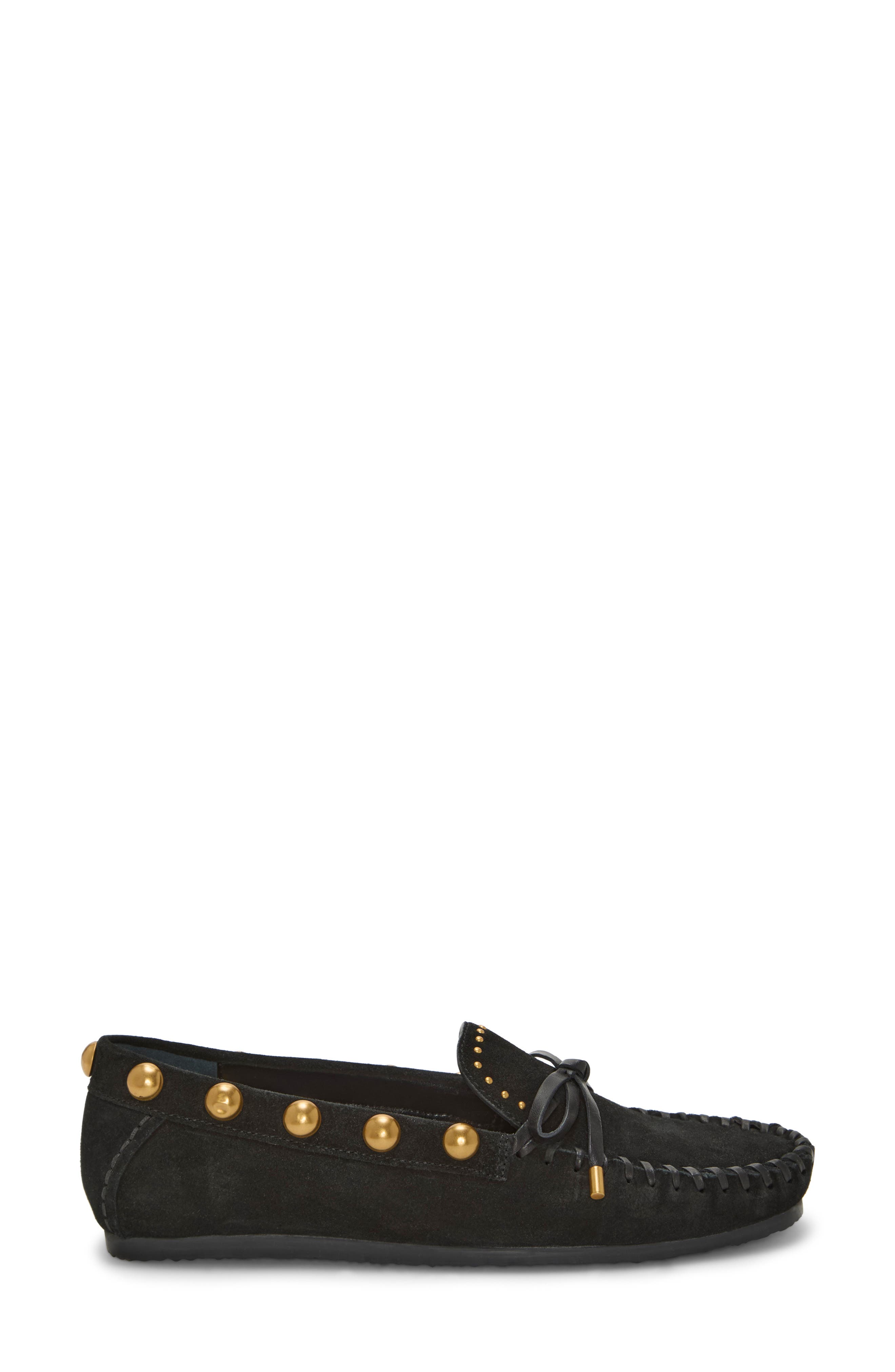 Vince Camuto Sennett Studded Loafer, Alternate, color, Black Verona