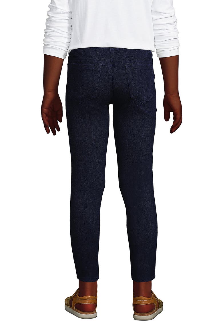 Girls Plus Iron Knee Denim Jeggings, Alternate, color, Dark Blue Rinse