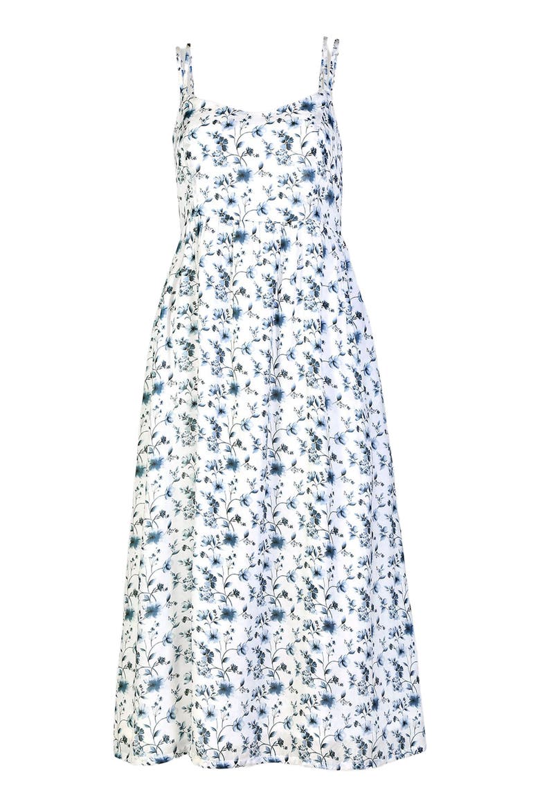 Strappy Gathered Midi Dress, Alternate, color, Wisteria Whimsy
