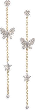 Meira T Butterfly Diamond Drop Earrings