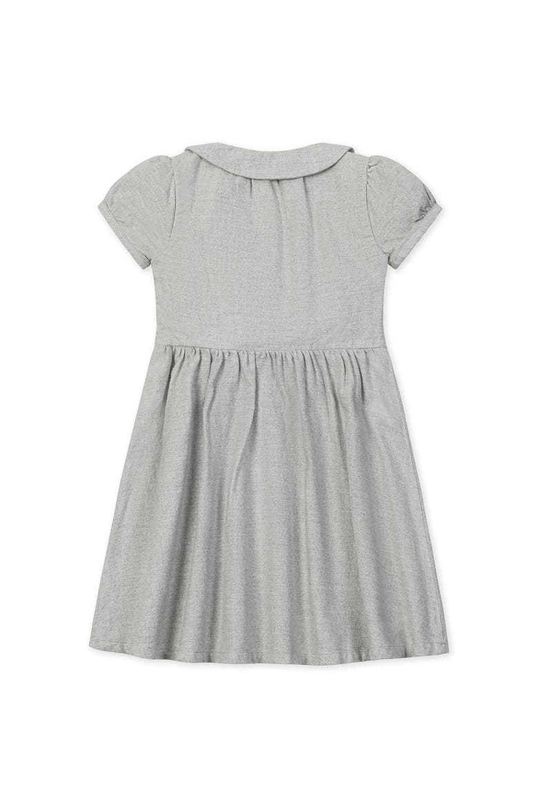 Kids' Organic Double Breasted Flannel Dress with Collar, Alternate, color, Gray Heather Flannel