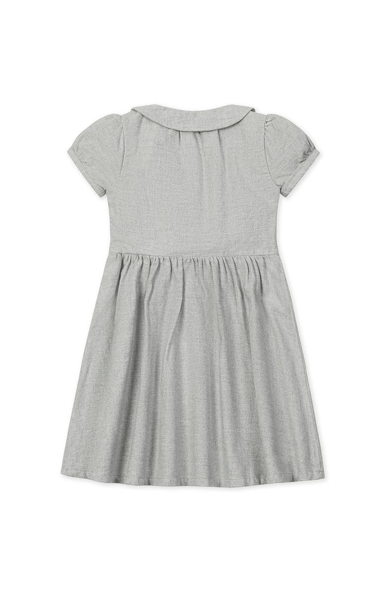 Hope & Henry Kids' Organic Double Breasted Flannel Dress with Collar, Alternate, color, Gray Heather Flannel