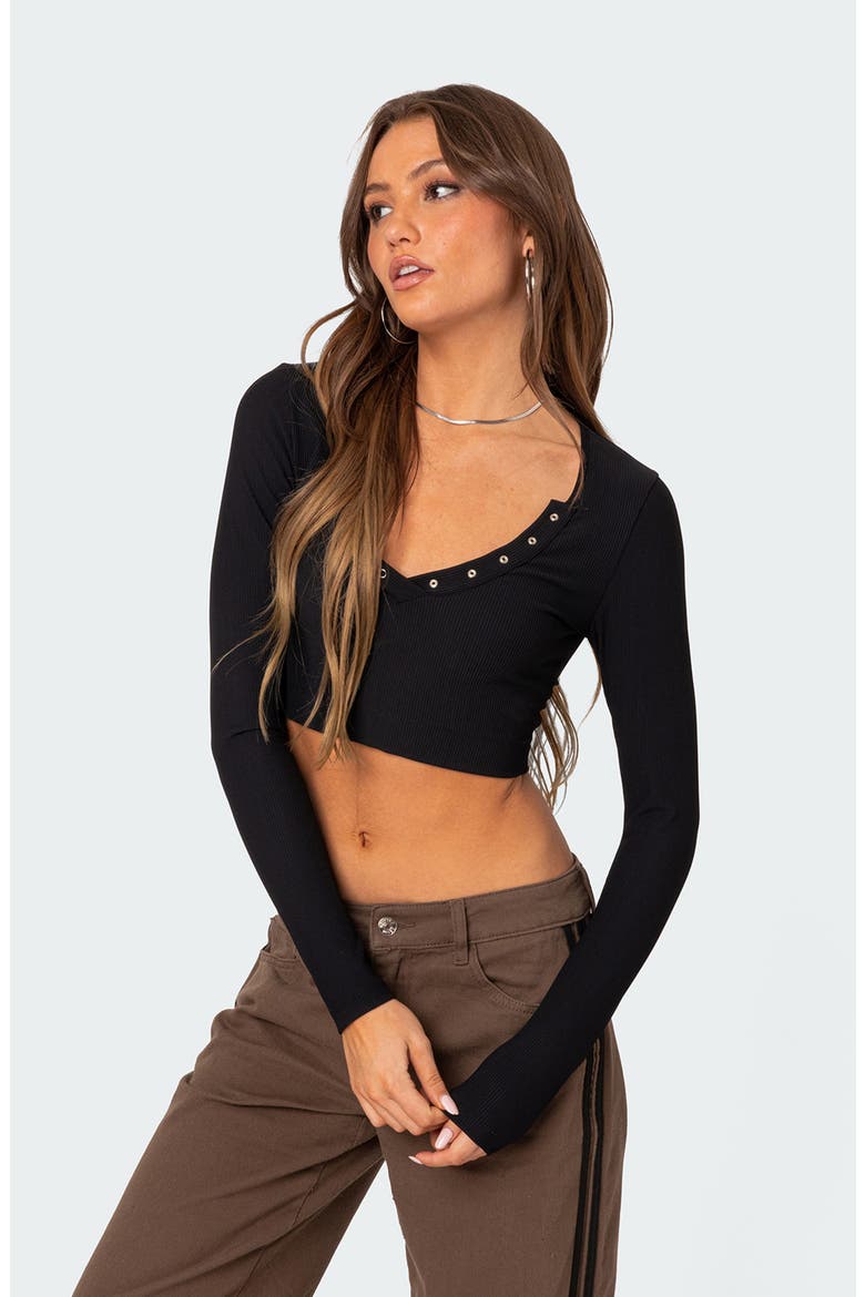 Milady Rib Crop Top, Alternate, color, BLACK