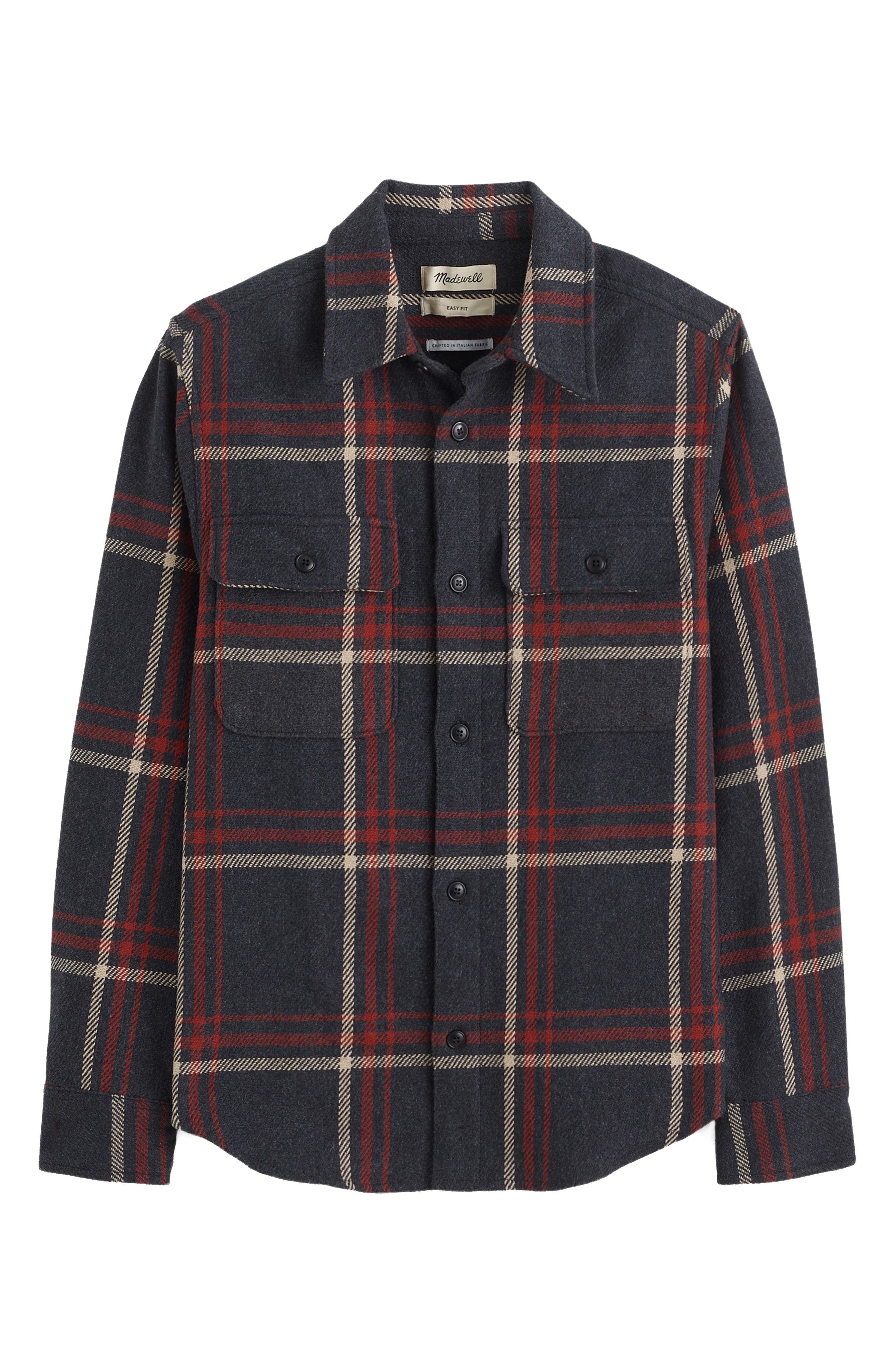 Madewell Plaid Cotton Blend Flannel Button-Up Shirt