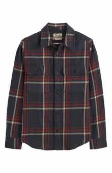 Madewell Plaid Cotton Blend Flannel Button-Up Shirt