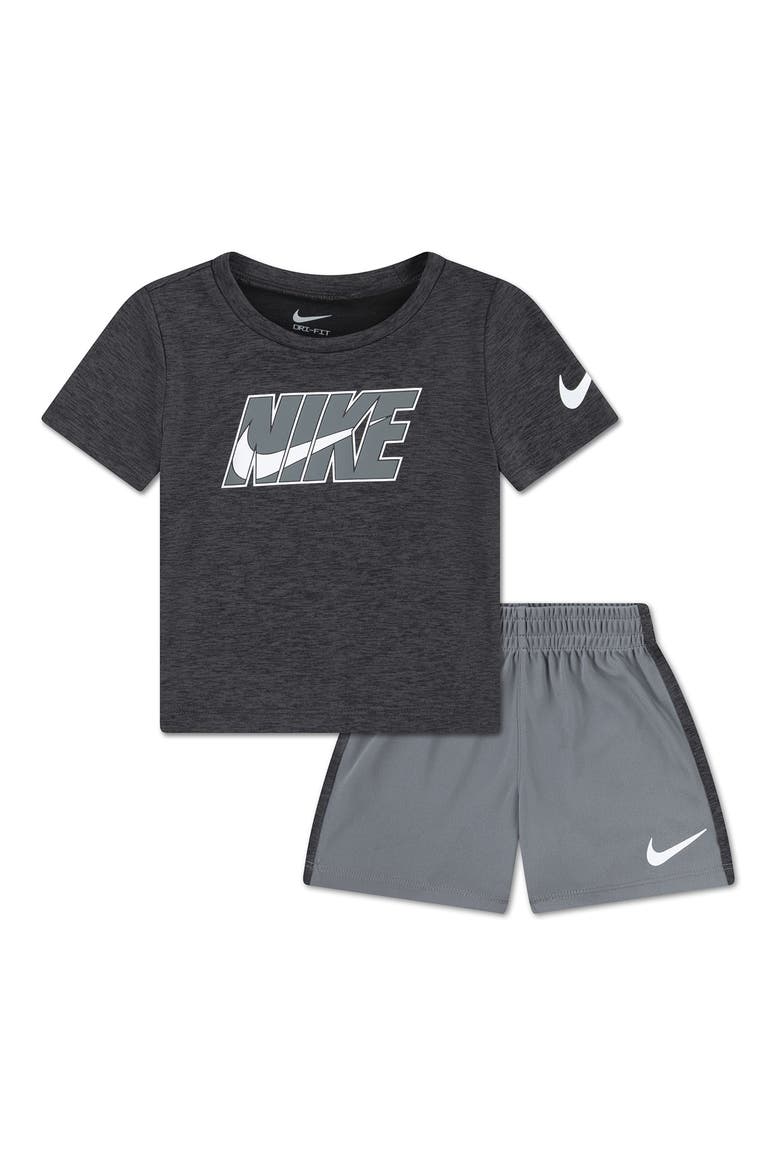 Dropset Graphic T-Shirt & Shorts Set, Main, color, SMOKE GREY