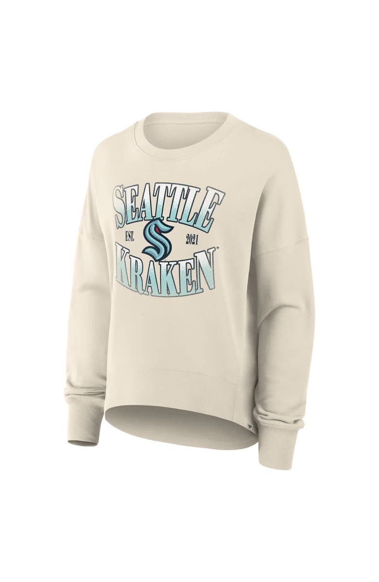 FANATICS Women
s Fanatics Cream Seattle Kraken Oversized Slice Pullover Sweatshirt, Alternate, color, Cream