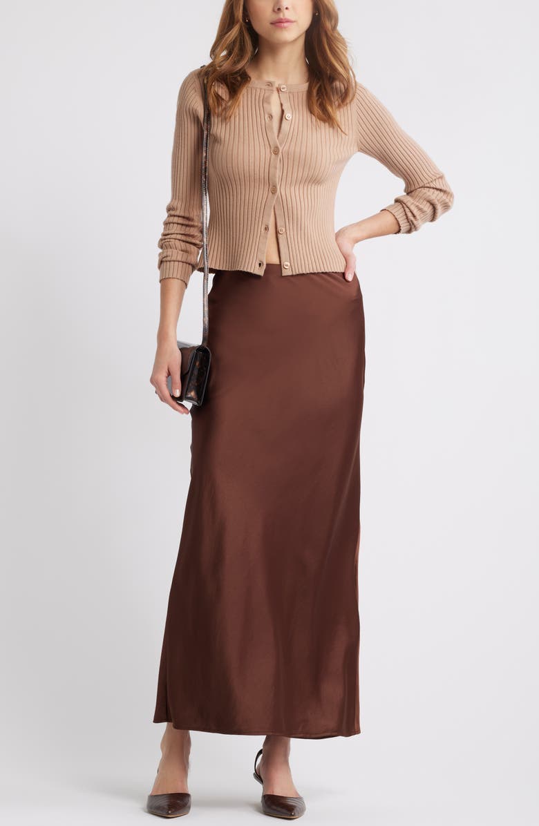 Open Edit Rib Cardigan, Alternate, color, Tan Natural