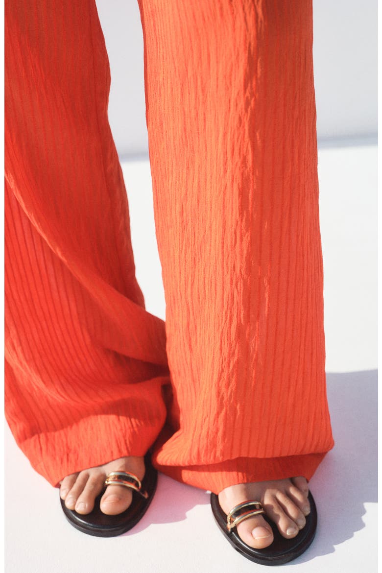 Crinkled Wide Leg Drawstring Pants, Alternate, color, ORANGE