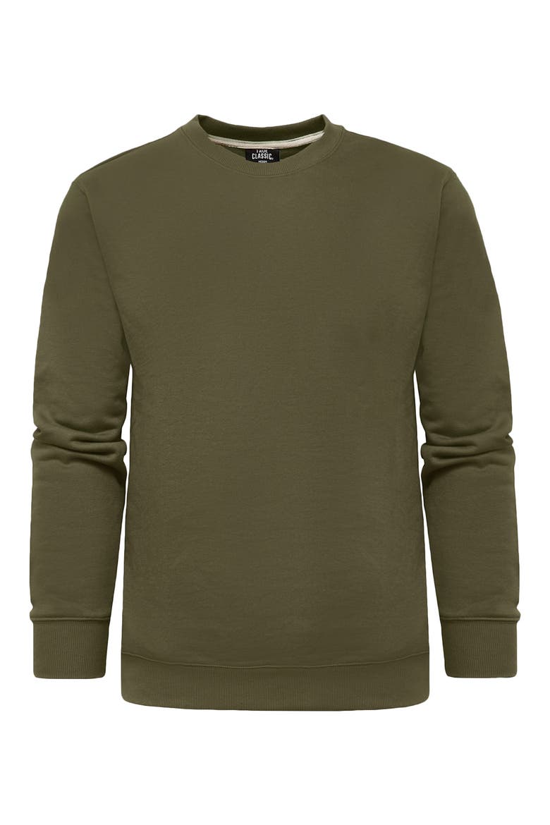 Fleece Crewneck Sweatshirt, Alternate, color, MILITARY GREEN