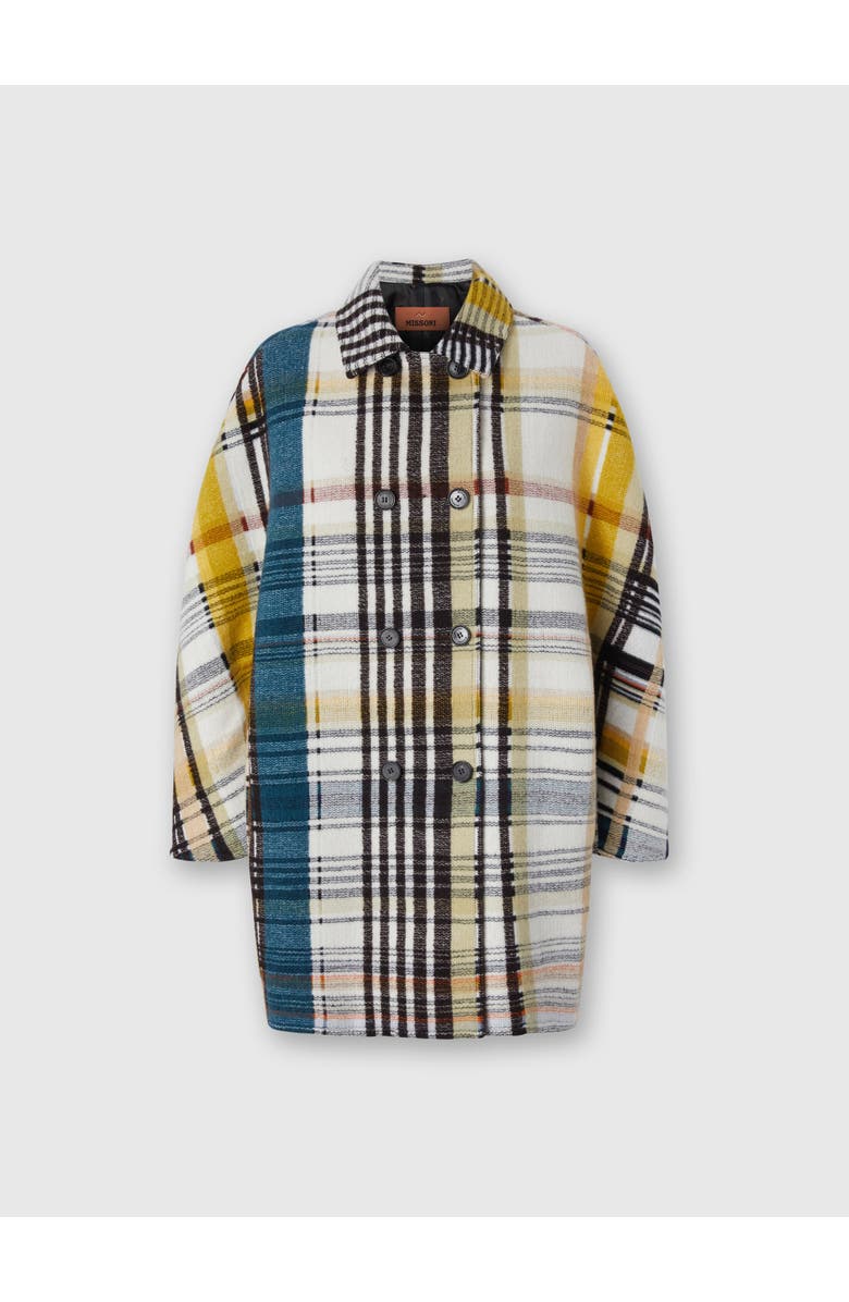 Missoni Double-breasted Caban With Check Pattern, Main, color, Yellow & Black