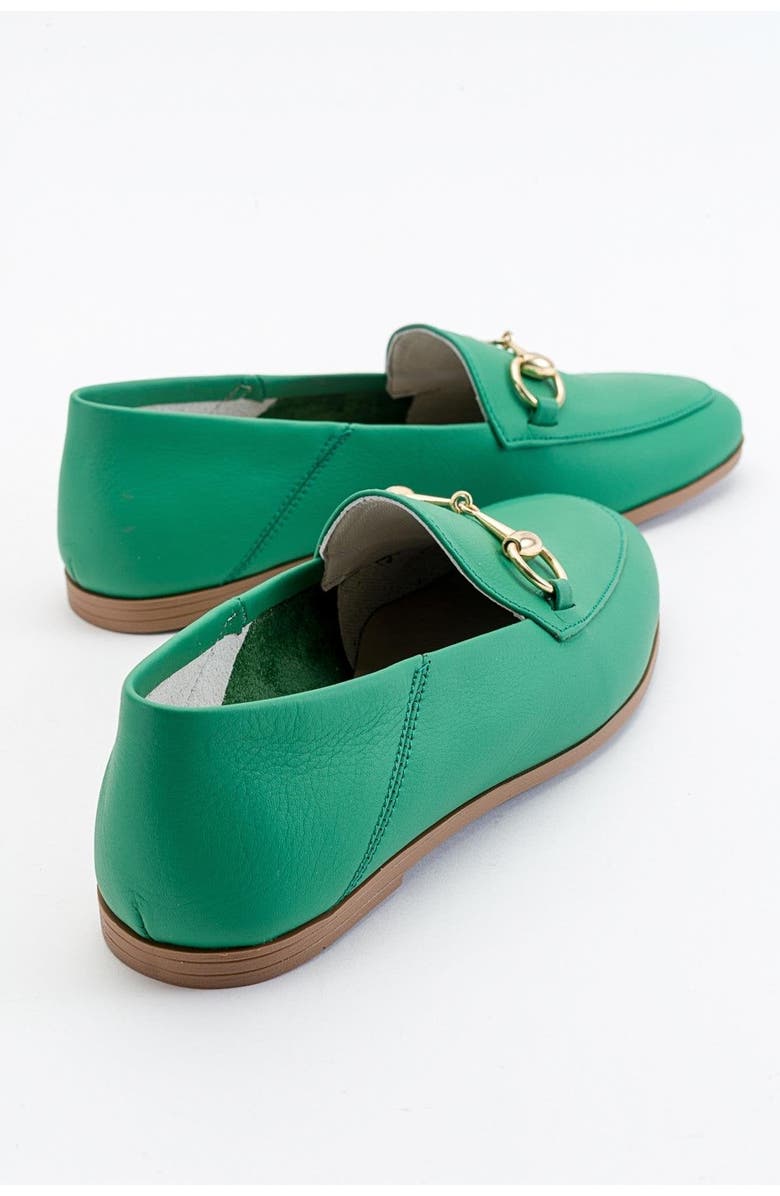 Forever & Always Shoes Penny Leather Horsebit Loafers, Alternate, color, Green Leather