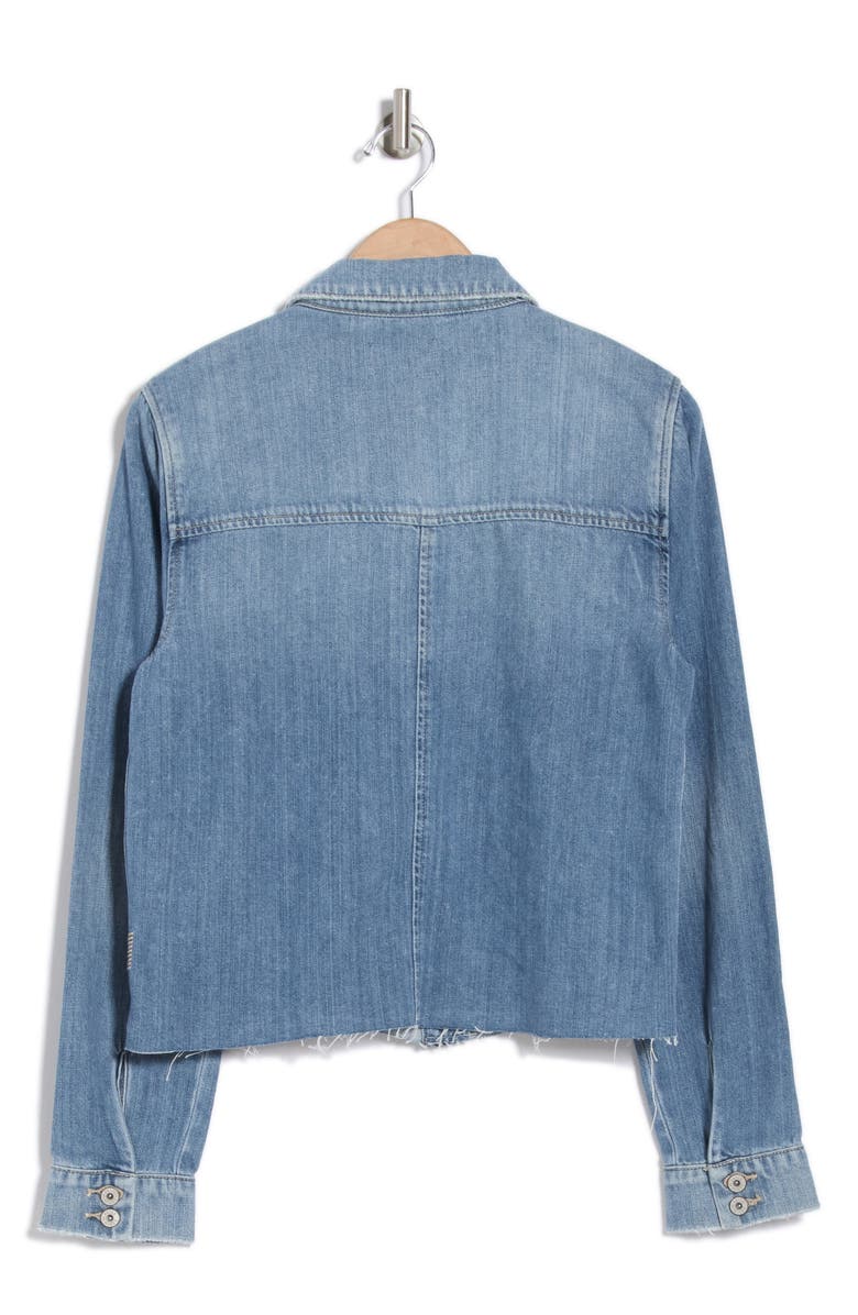 PAIGE Aveline Raw Hem Denim Jacket, Alternate, color, Leanna