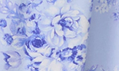 Eileen West Floral Sleeveless Short Jersey Nightgown In Blue/print