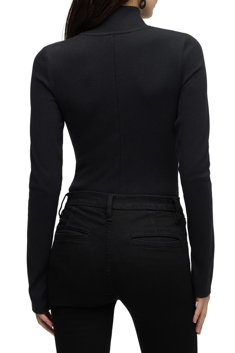 Long Sleeve Bodysuit, Alternate, color, BLACK