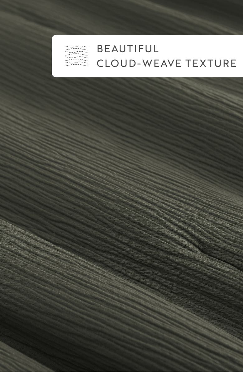 HOMESPUN Double Gauze 3-Piece Comforter Set, Alternate, color, Olive