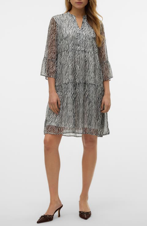 Smilla Three-Quarter Sleeve Drop Waist Dress