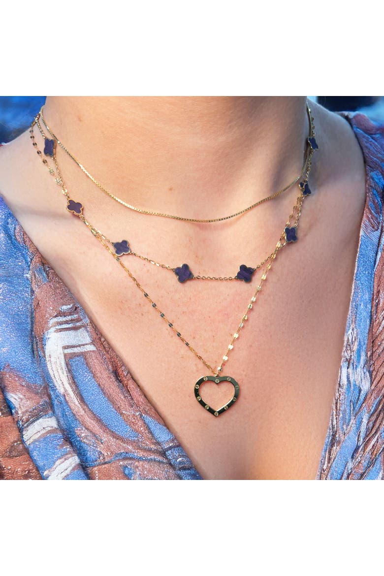 Mini Amethyst Clover Necklace, Alternate, color, Amethyst