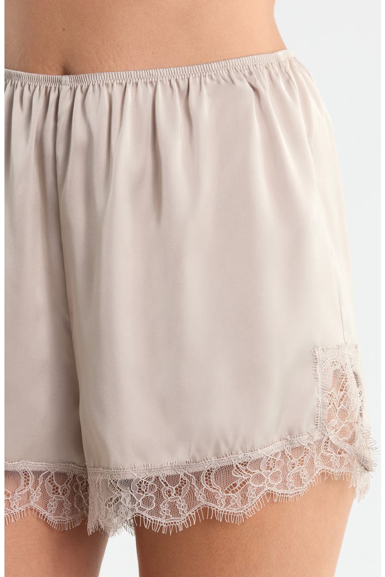 Scalloped Lace Trim Satin Tap Shorts, Alternate, color, BEIGE STRING