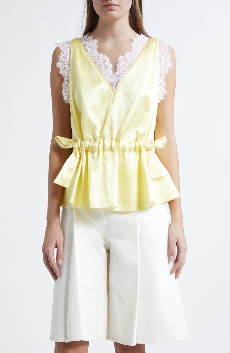 3.1 Phillip Lim Satin Lace Top, Main, color, Yuzu