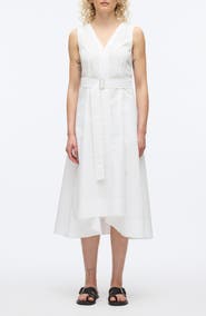 3.1 Phillip Lim Sleeveless Belted Cotton Blend Midi Dress