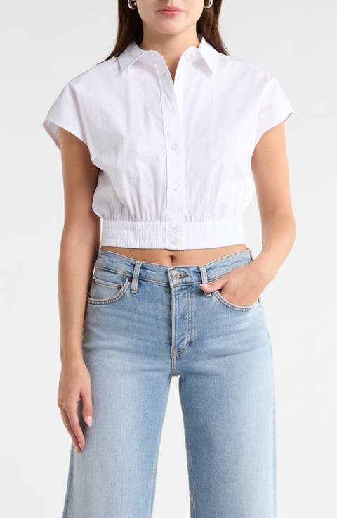 Extended Shoulder Cap Sleeve Shirt