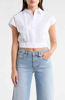 Current/Elliott Extended Shoulder Cap Sleeve Shirt