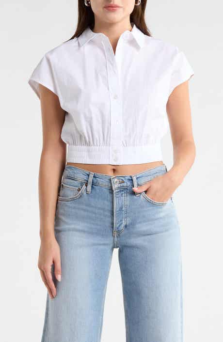 Current/Elliott Extended Shoulder Cap Sleeve Shirt