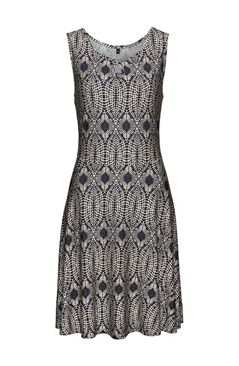 LASCANA Women's Sleeveless Keyhole Dress, Alternate, color, Navy Sand