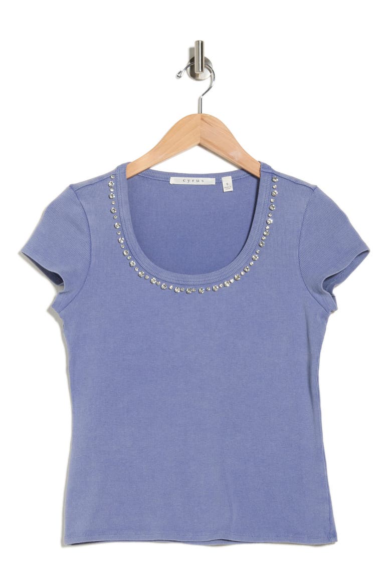 Rhinestone Trim T-Shirt, Alternate, color, MARLIN