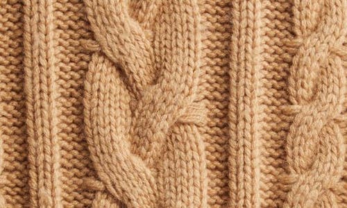 Shop Max Mara Sequin Cable Stitch Wool & Cashmere Cardigan In Camel