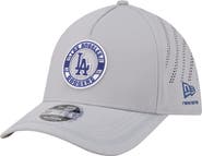 New Era Men's New Era Gray Los Angeles Dodgers Patch 39THIRTY A-Frame M-Crown Perforated Flex Hat