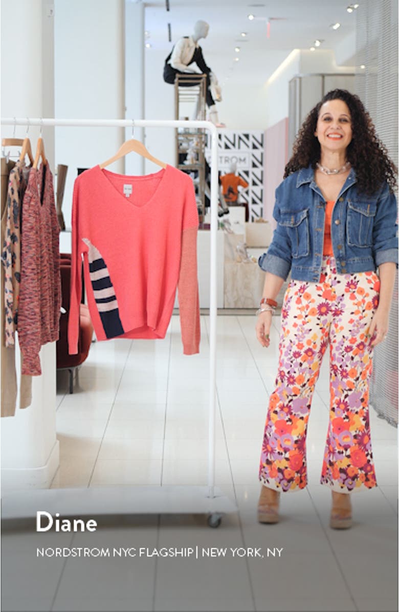 Colorblock V-Neck Rib Sweater, sales video thumbnail