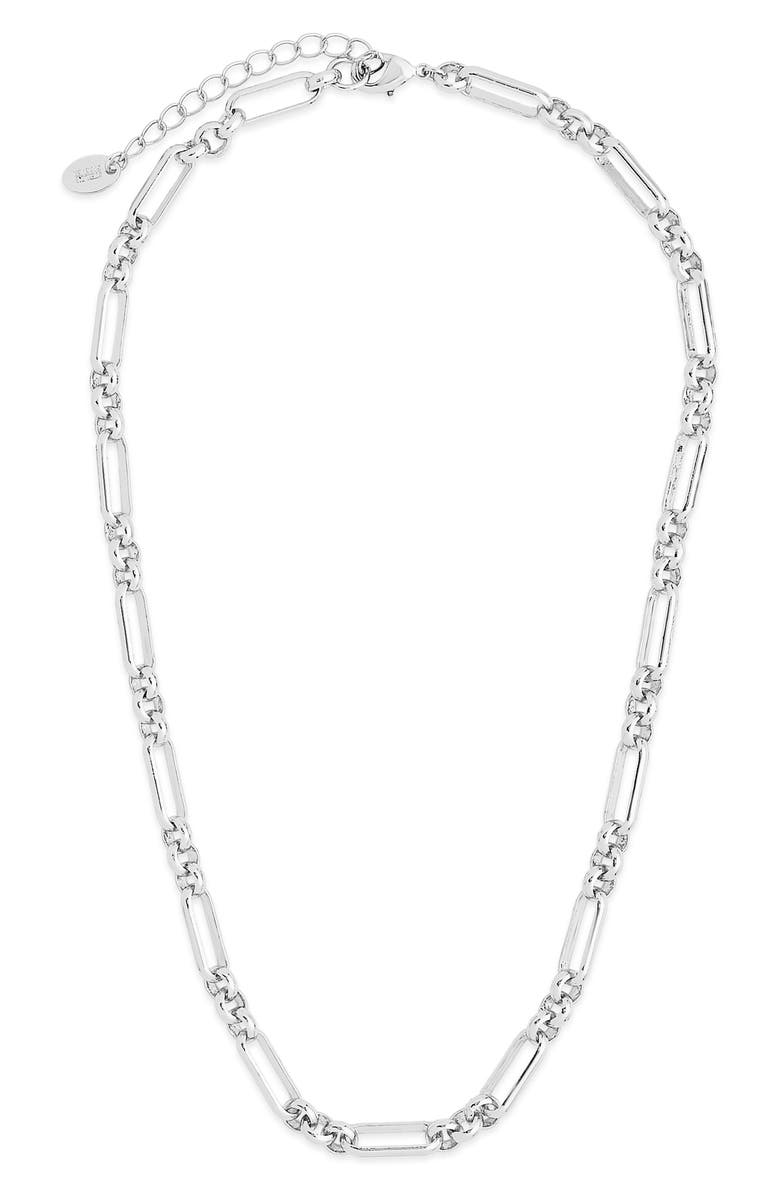 Sterling Forever Large Oval Link Chain Necklace, Main, color, Silver