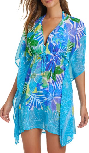 BLEU by Rod Beattie Fresh Takes Floral Chiffon Cover Up Caftan Nordstrom